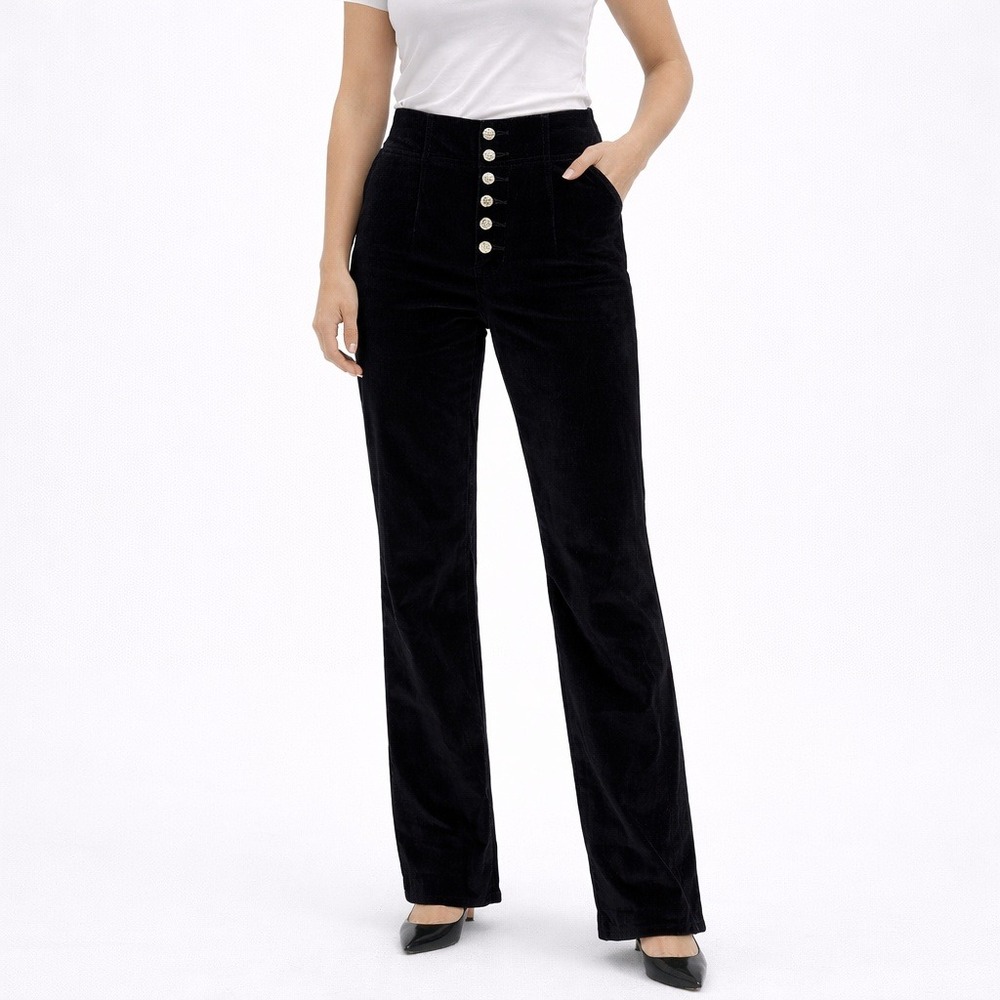 Veronica Beard Women's Debbie Pants Black Velvet High Waisted Skinny Size 27